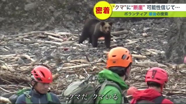 捜索中にクマも現れる