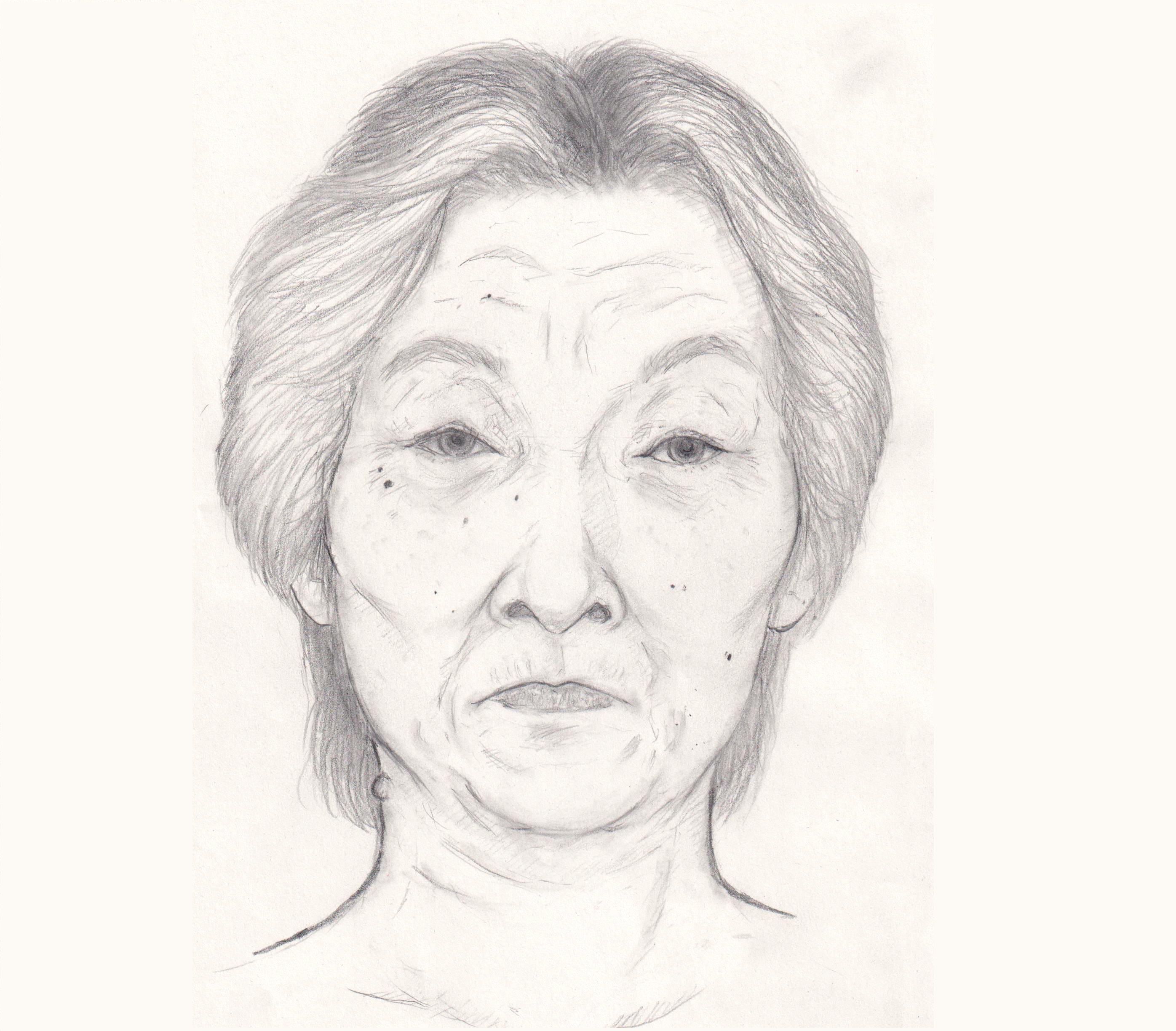 女性の似顔絵（提供：北海道警旭川方面本部警務課）