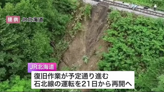 土砂崩れがあった現場（提供：JR北海道）