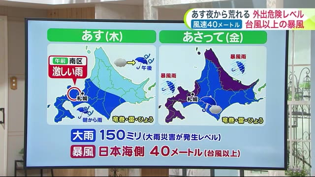 【北海道の天気 10/4(水)】あすから荒れる“台風より危険な低気圧”40メートル以上の暴風のおそれも
