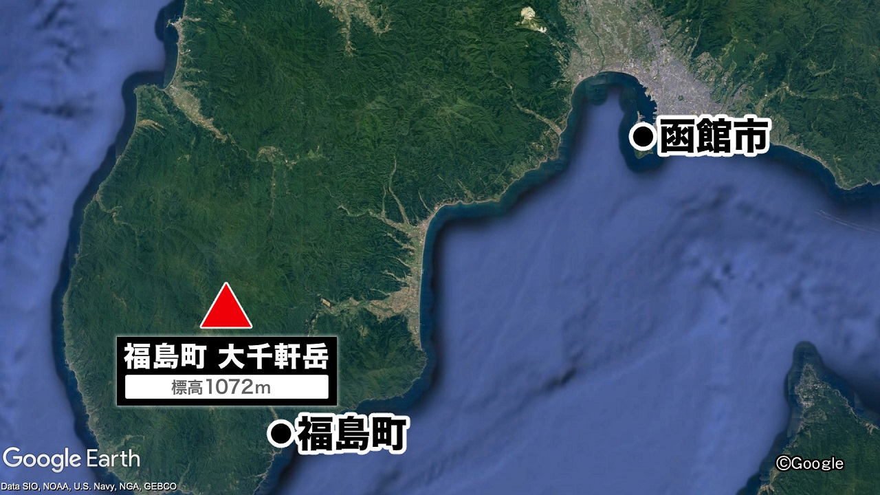 クマによる襲撃があった福島町は北海道南部に位置する