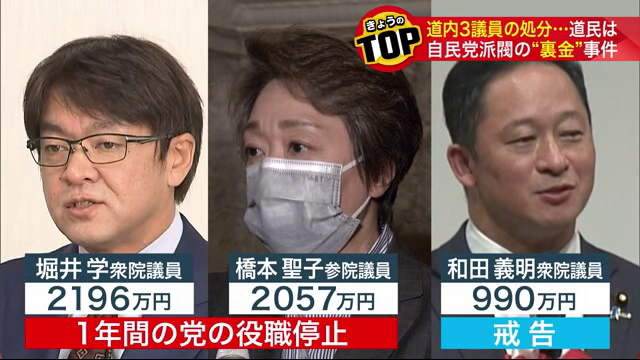 堀井・橋本・和田議員の処分内容