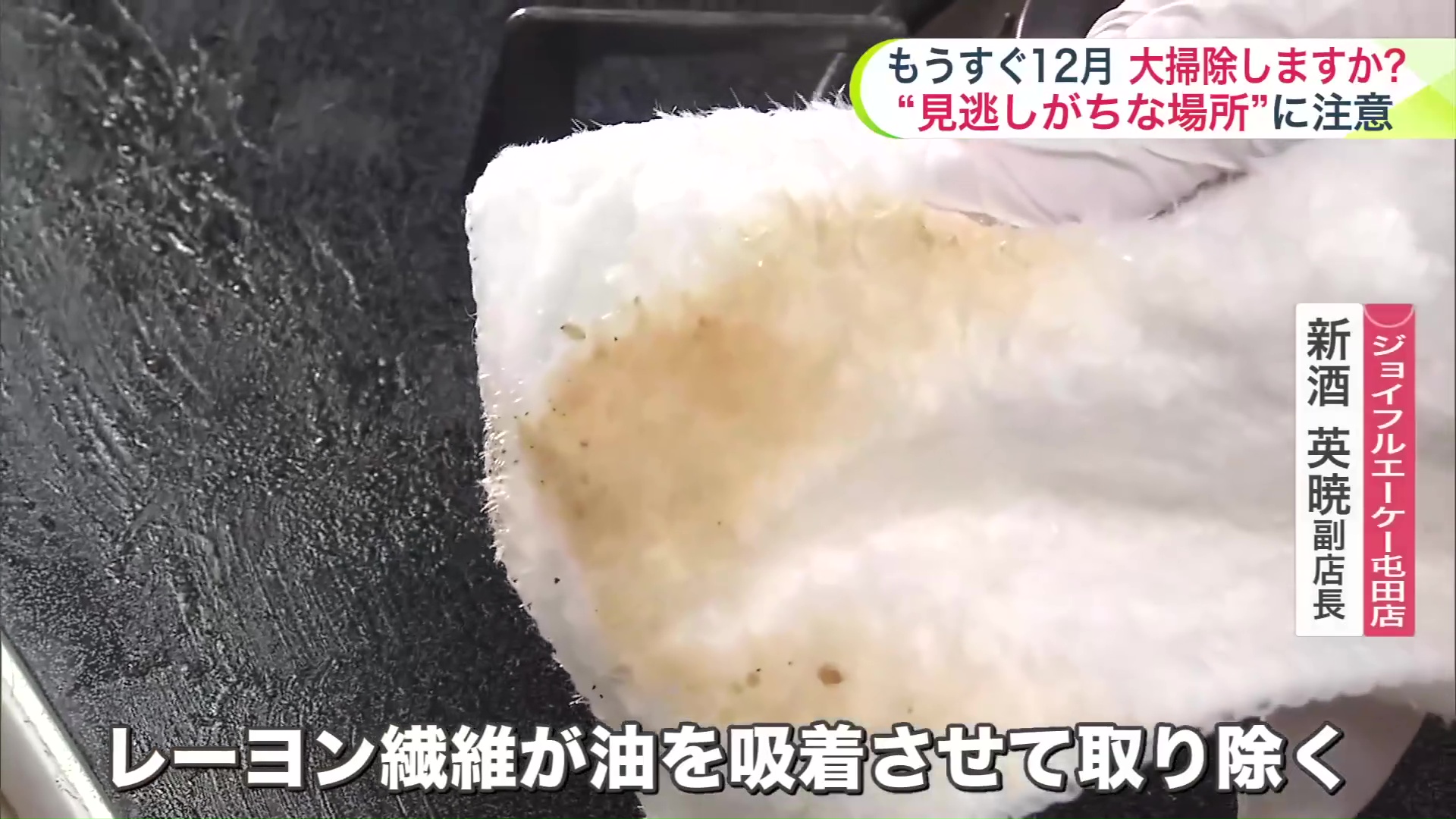 水でぬらすだけで油汚れを落としてくれる商品