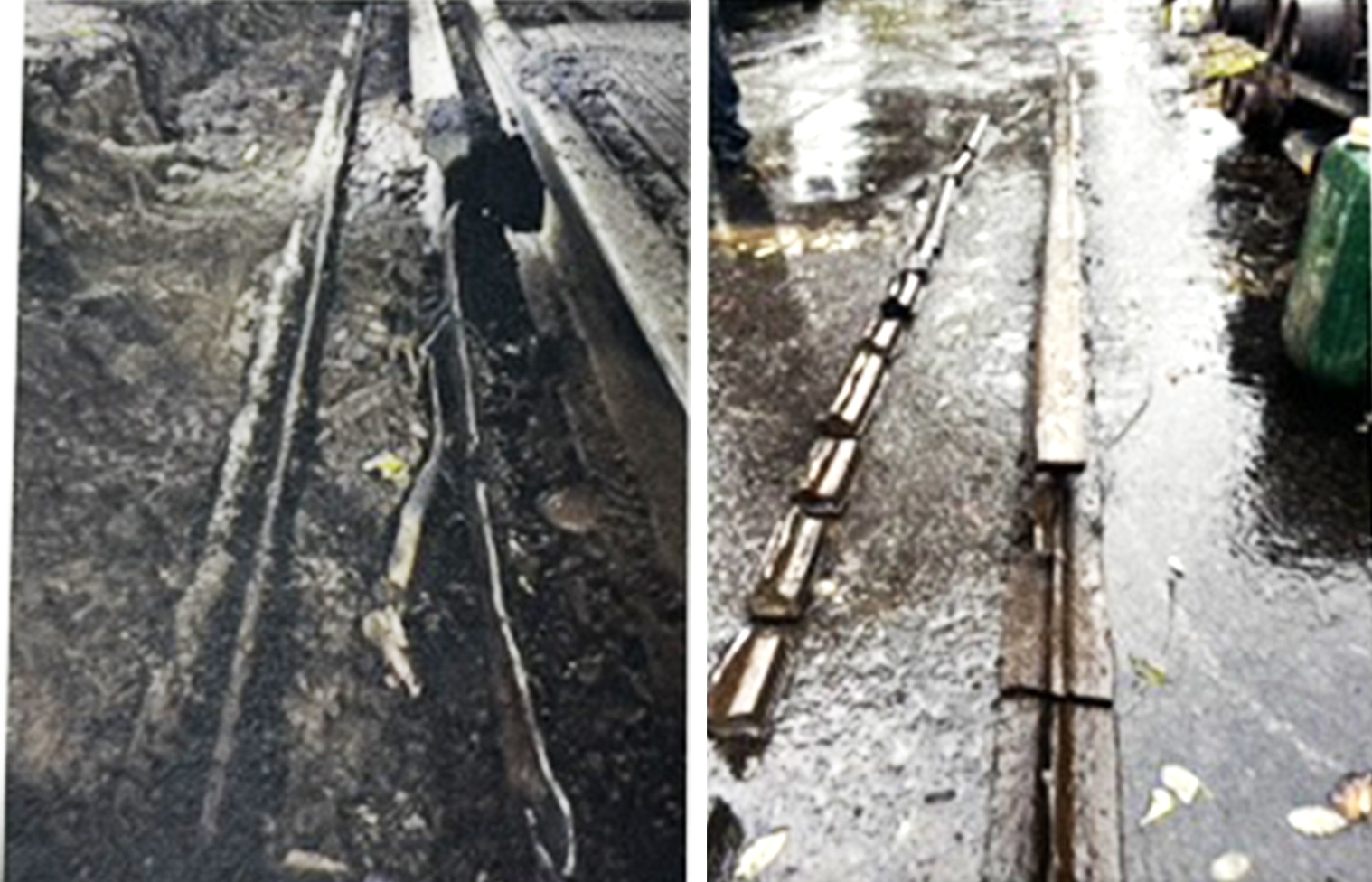 著しく腐食した下り線右レール(提供 JR北海道)