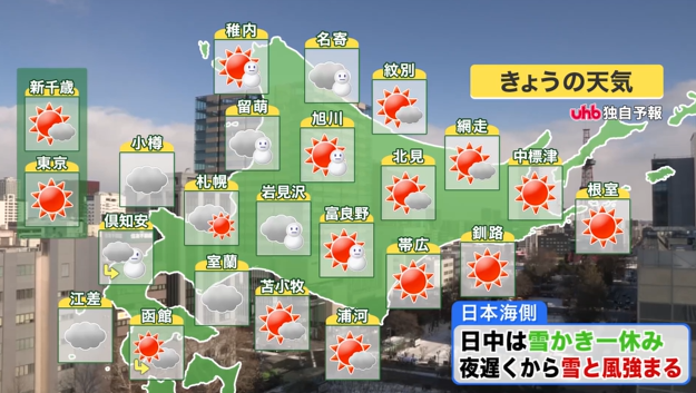 きょう10日(火) 午後の天気
