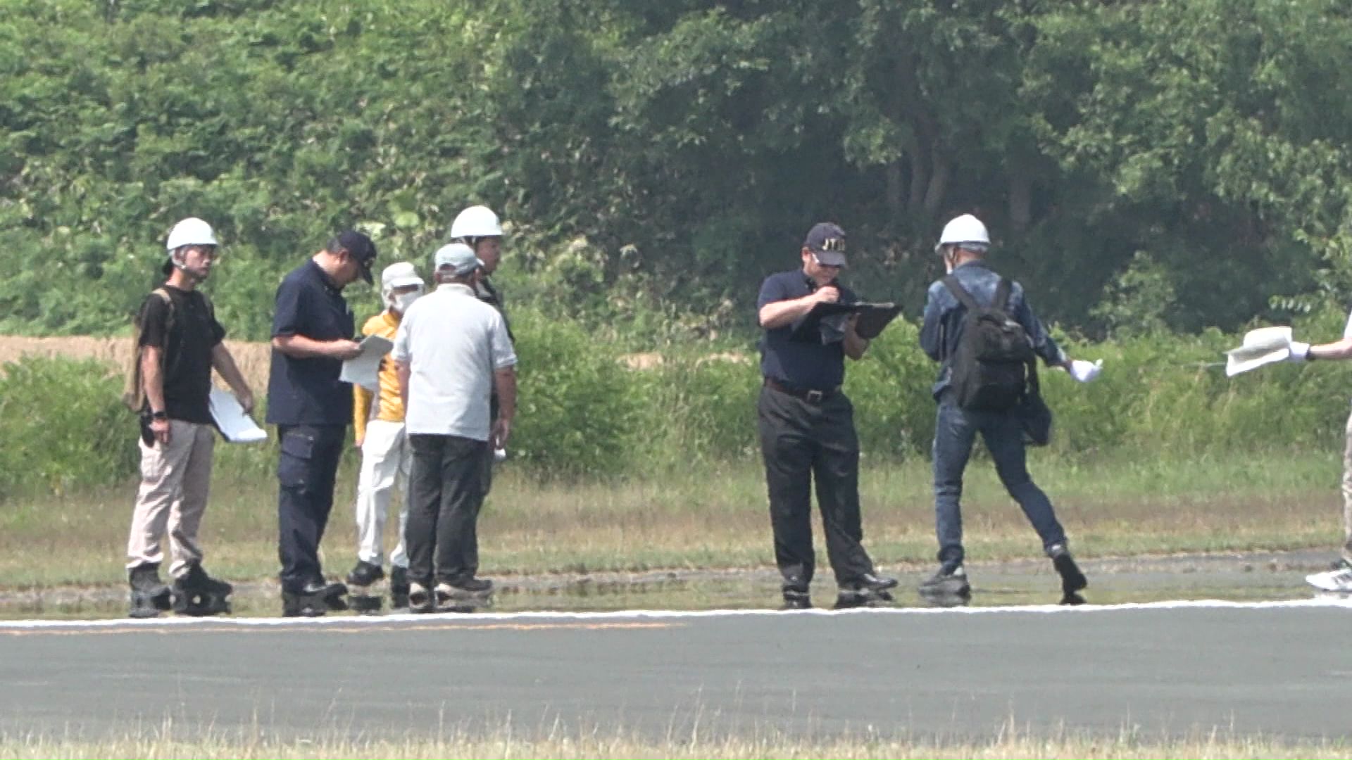 事故原因を調査する運輸安全委員会(2024年7月北見市)