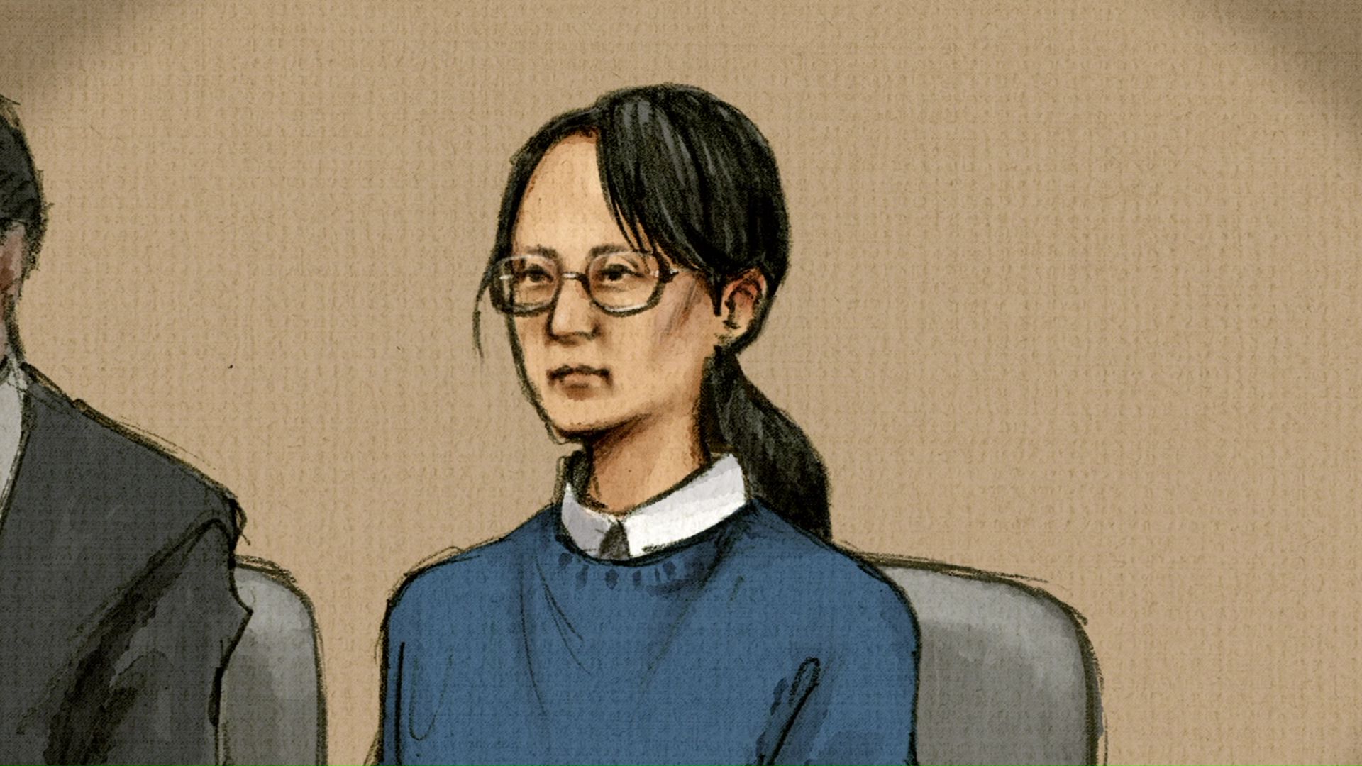 田村浩子被告（廷内イラスト）
