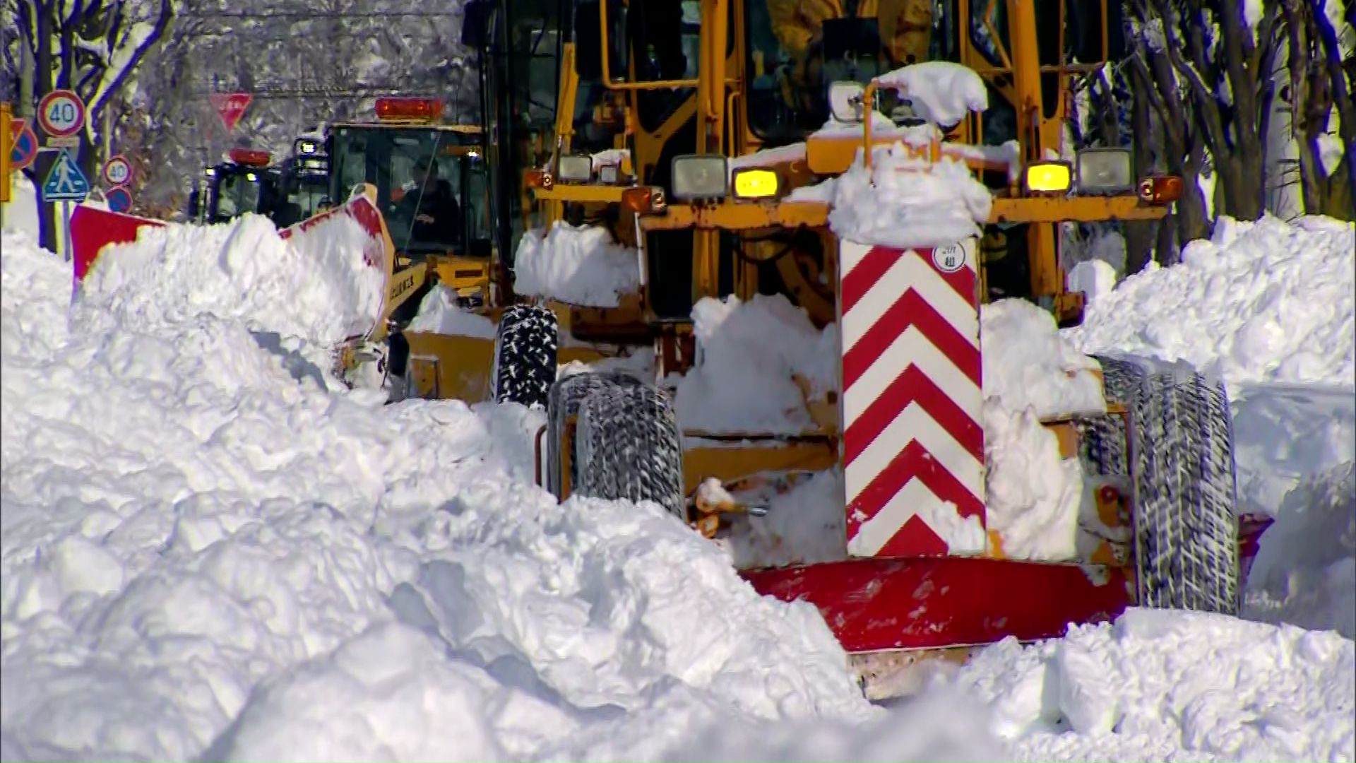 帯広市内での除雪作業