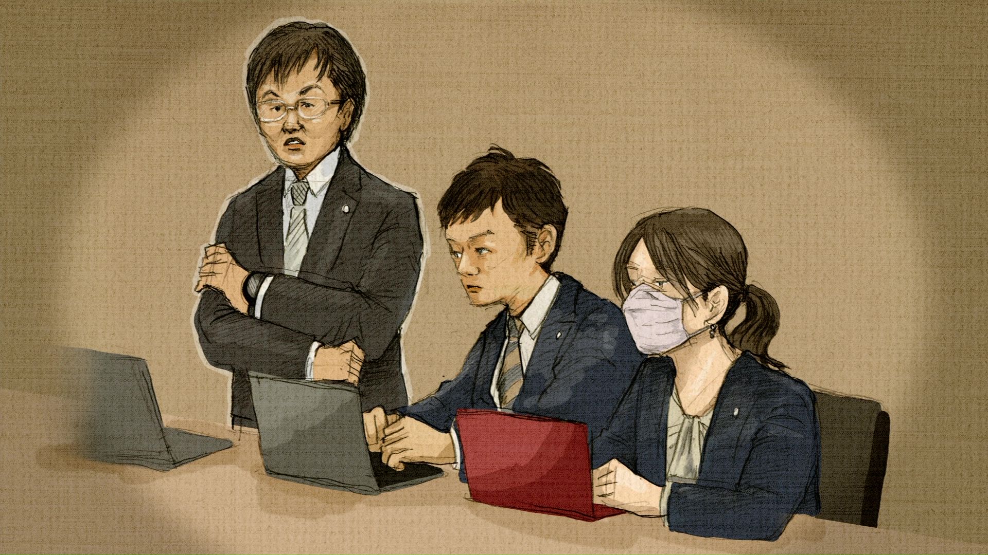 被告人質問が行われた＝イラスト
