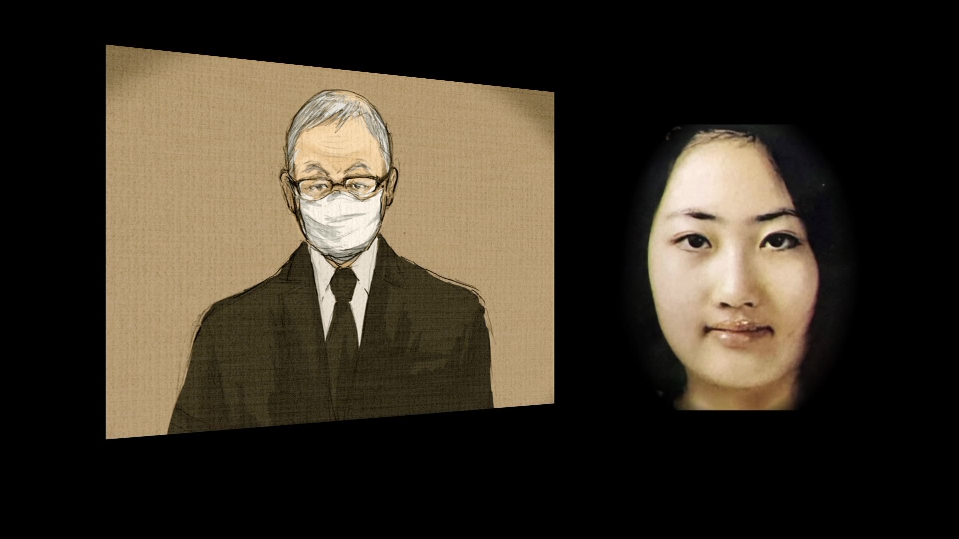 修被告（左）と瑠奈被告（右）
