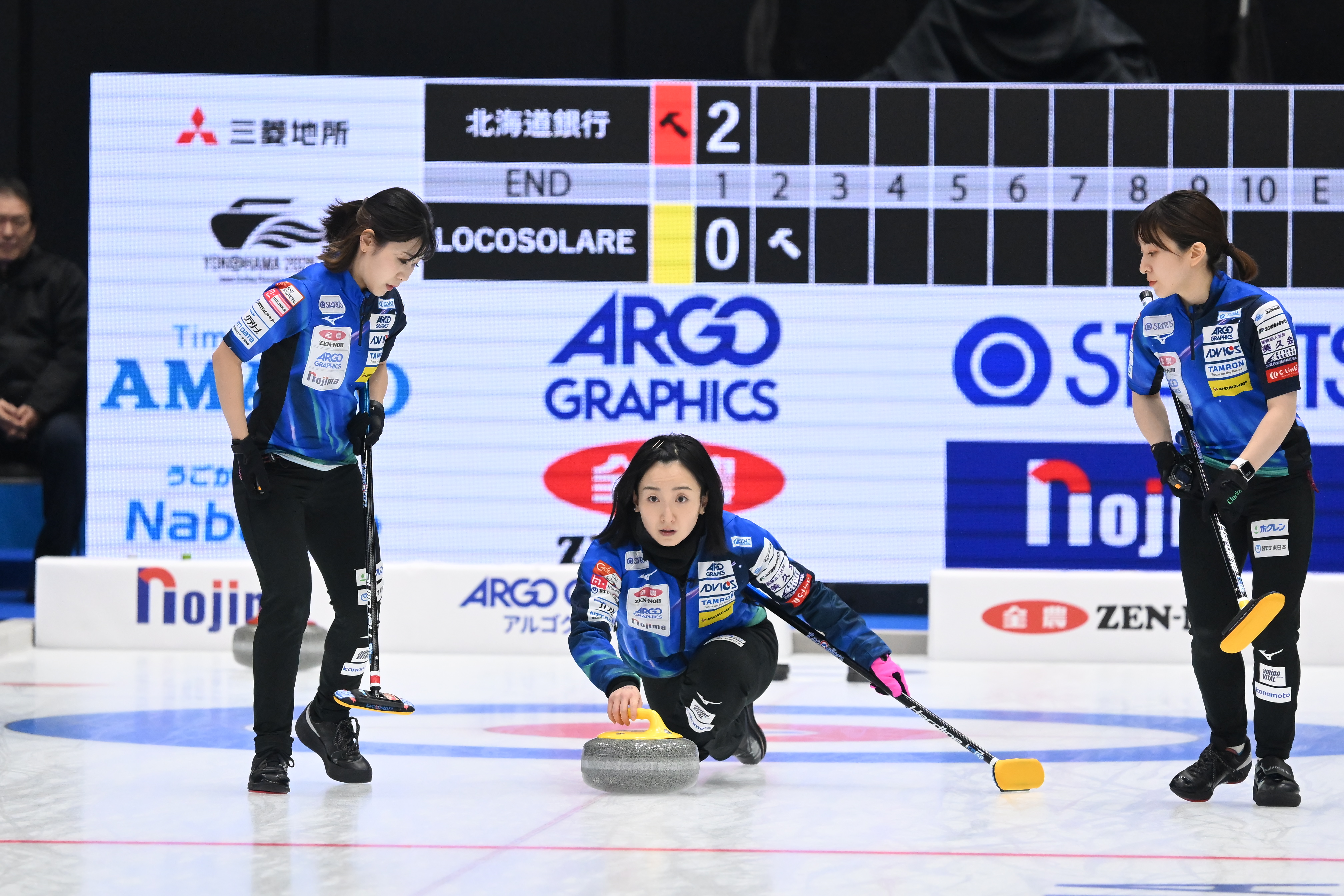 ロコ・ソラーレのスキップ藤澤五月(中央)(C)JCA/H.IDE