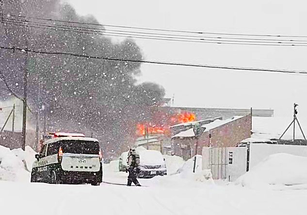 火事があった現場(ビデオポスト投稿 撮影:視聴者)