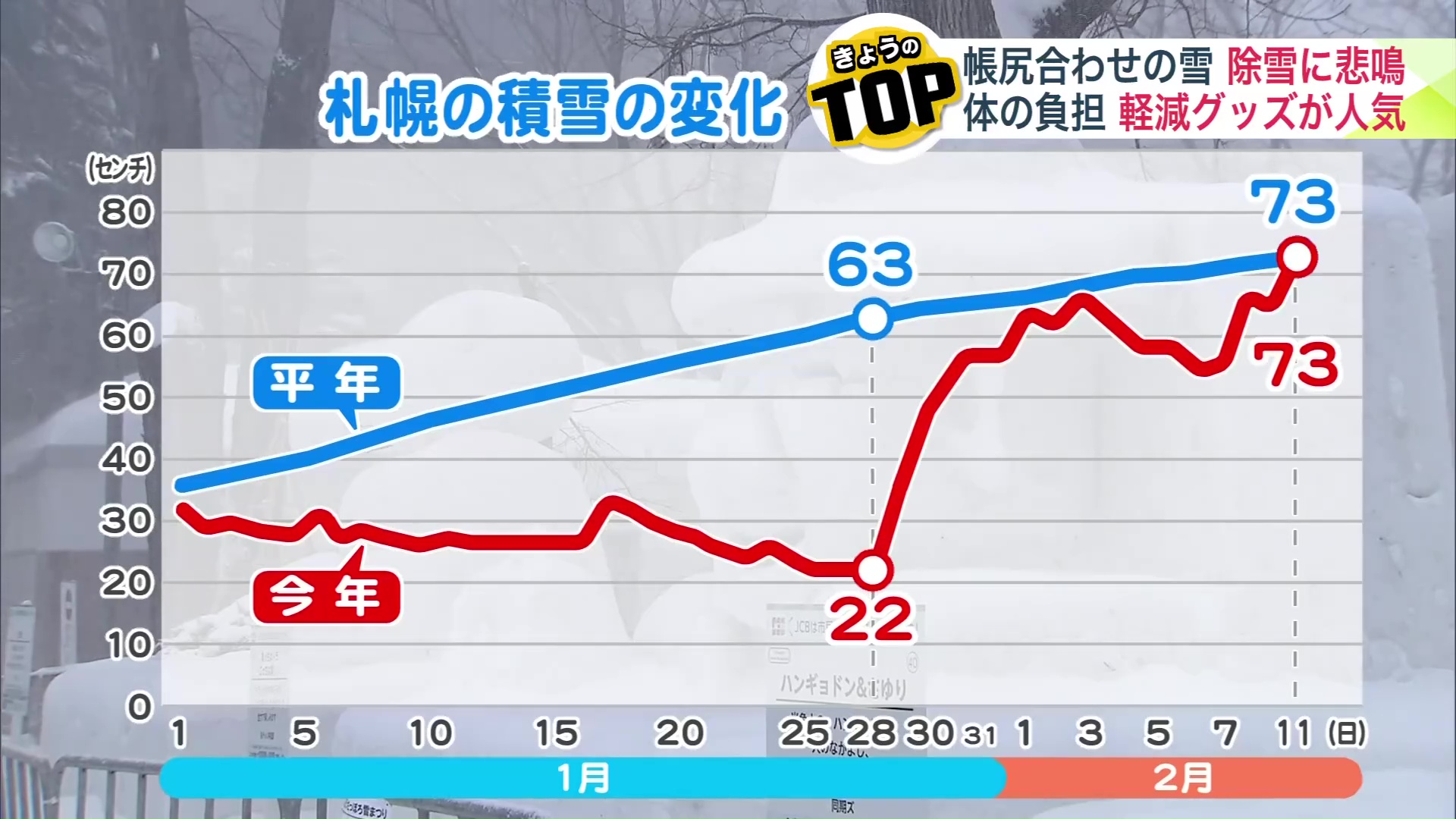 2月に入り帳尻合わせの大雪に