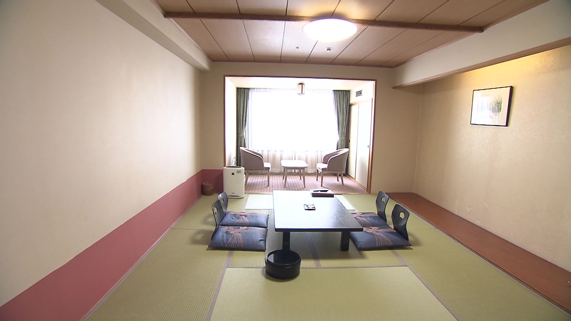 定山渓が一望できる部屋