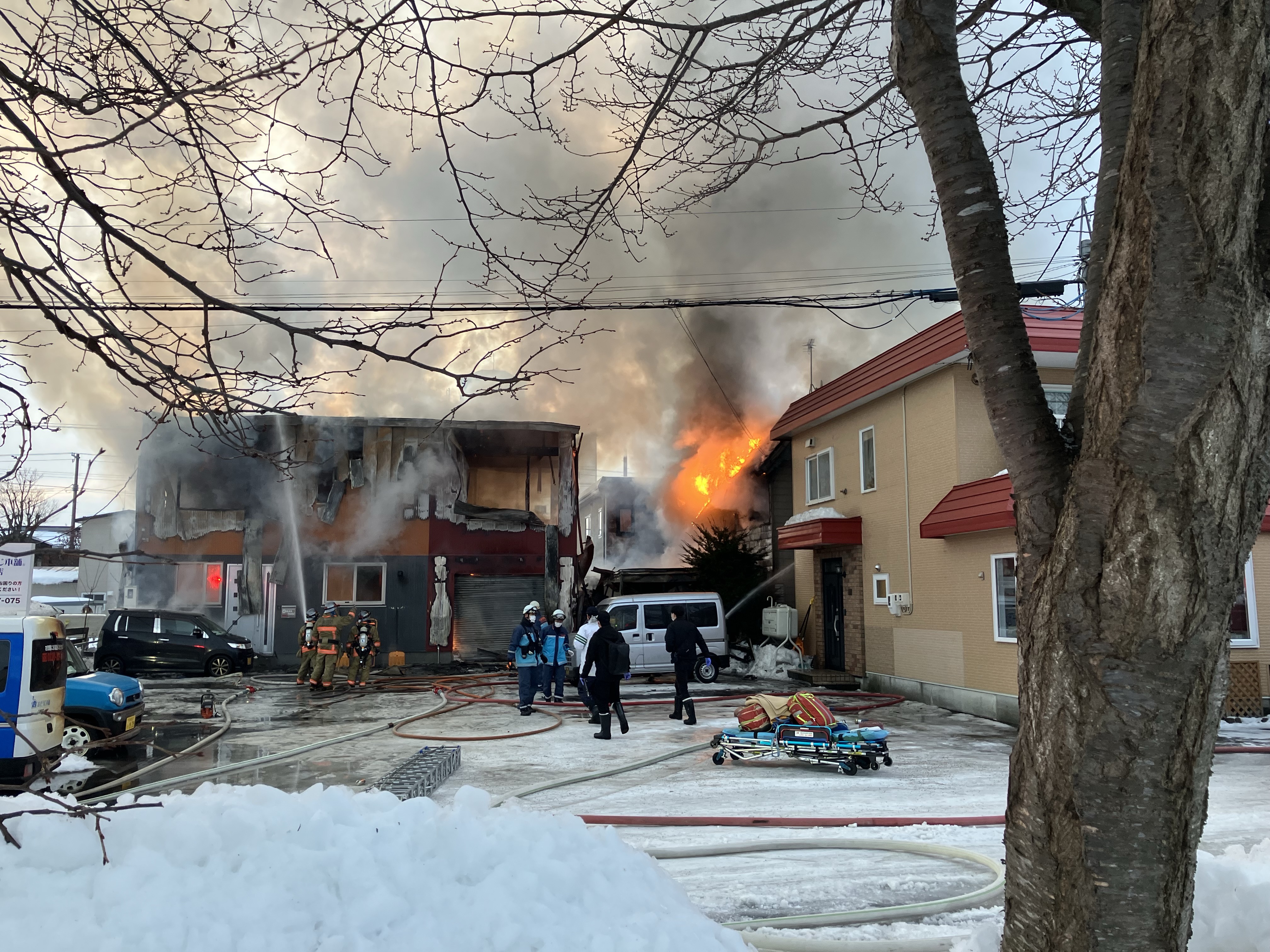 火事があった現場 北海道・千歳市