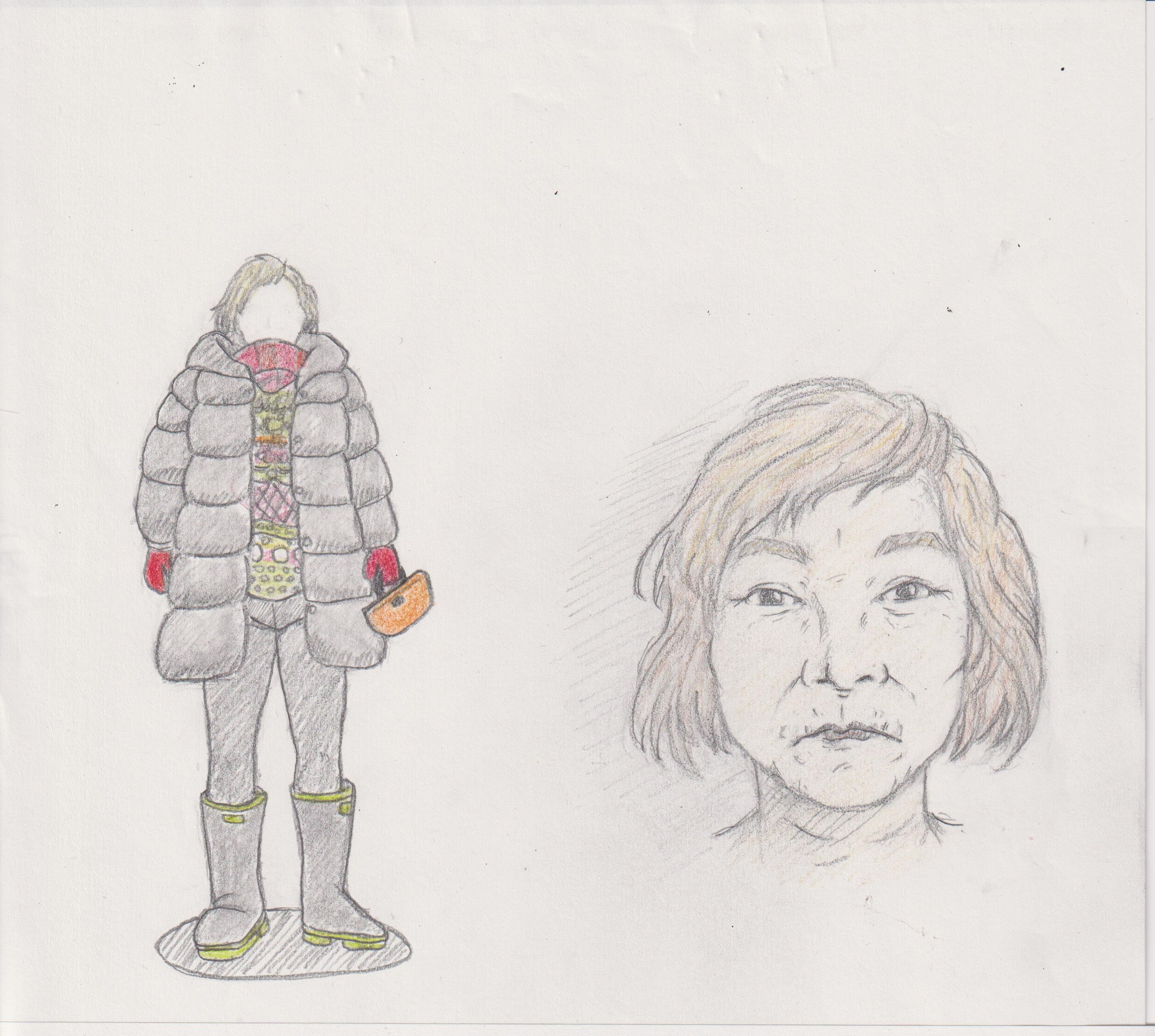 情報提供を呼び掛ける身元不明遺体の似顔絵(提供:道警)