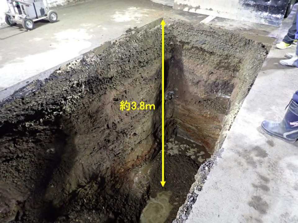 深さ3.8メートルまで掘削した様子(提供:札幌市)
