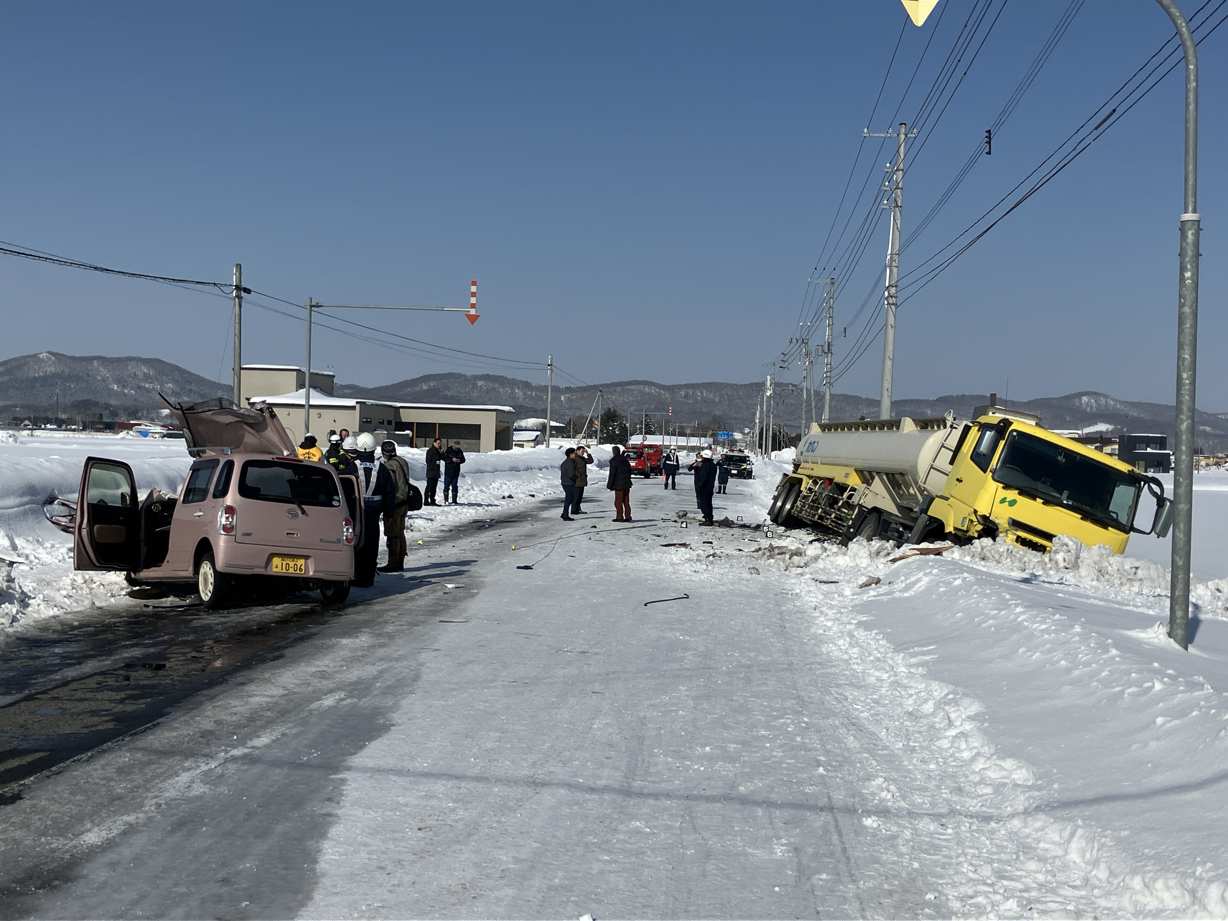 事故があった現場(比布町)