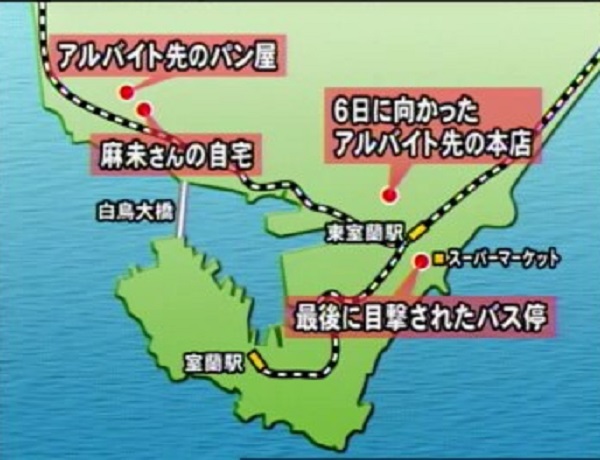 千田さんの足どり(当時の取材に基づく)