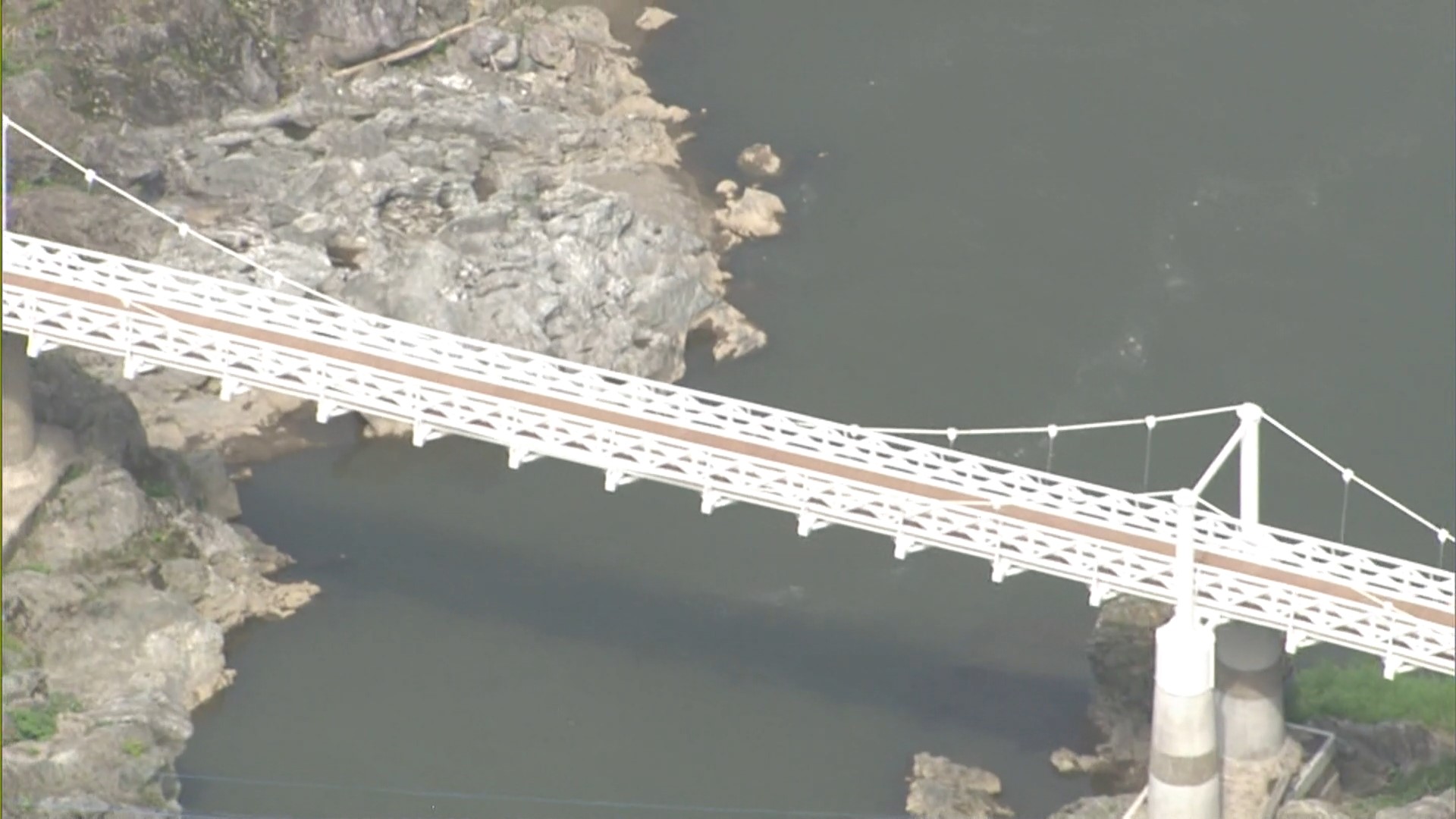 橋の欄干に座らされた女子高校生は冷たい川の中へ…