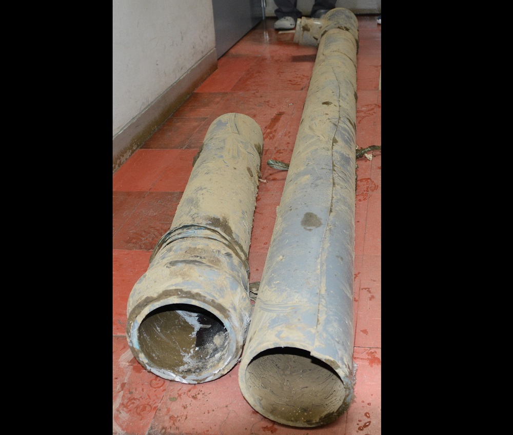 亀裂が見つかった水道管(提供:下川町)