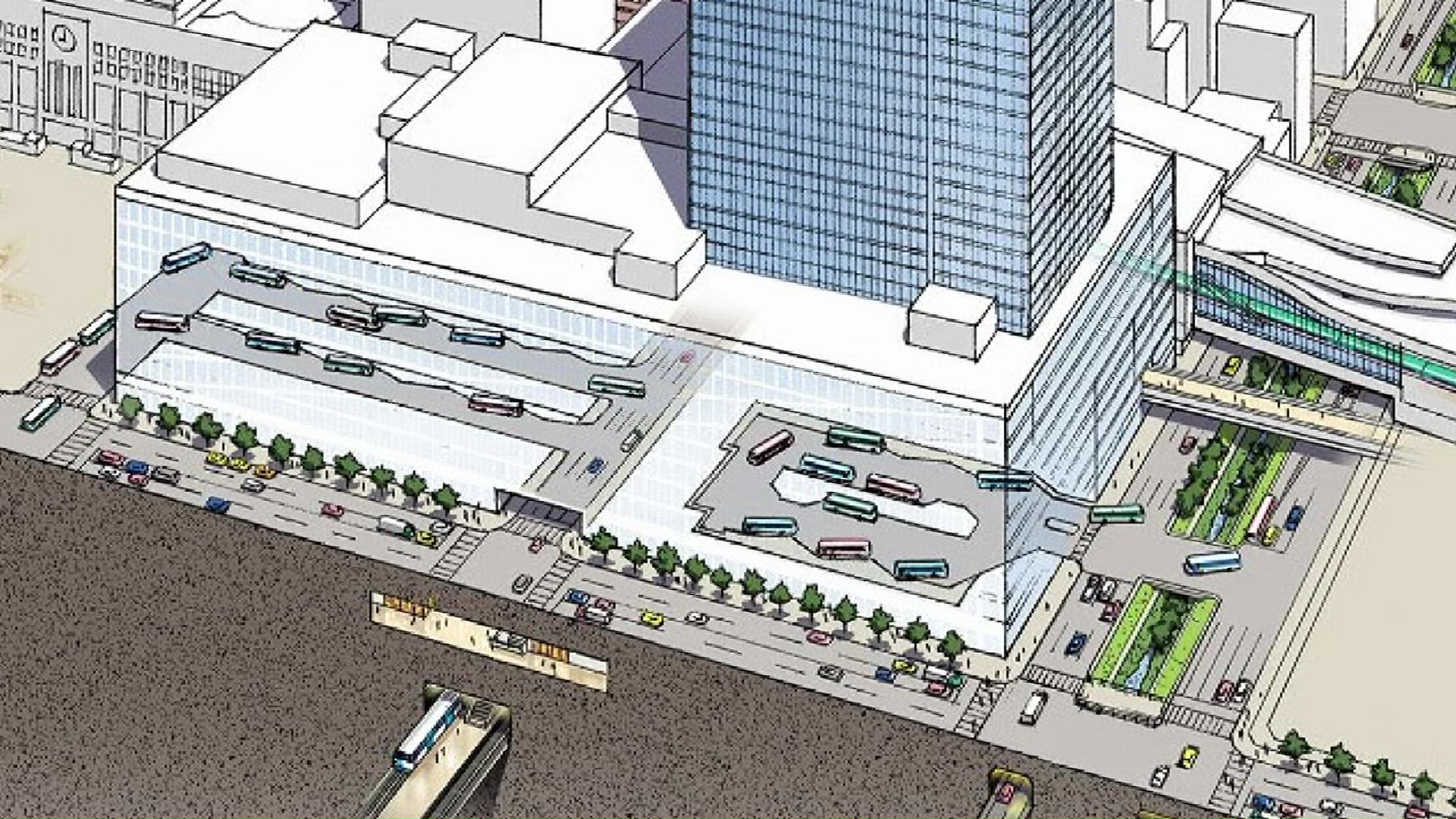 バスターミナルの完成予想図