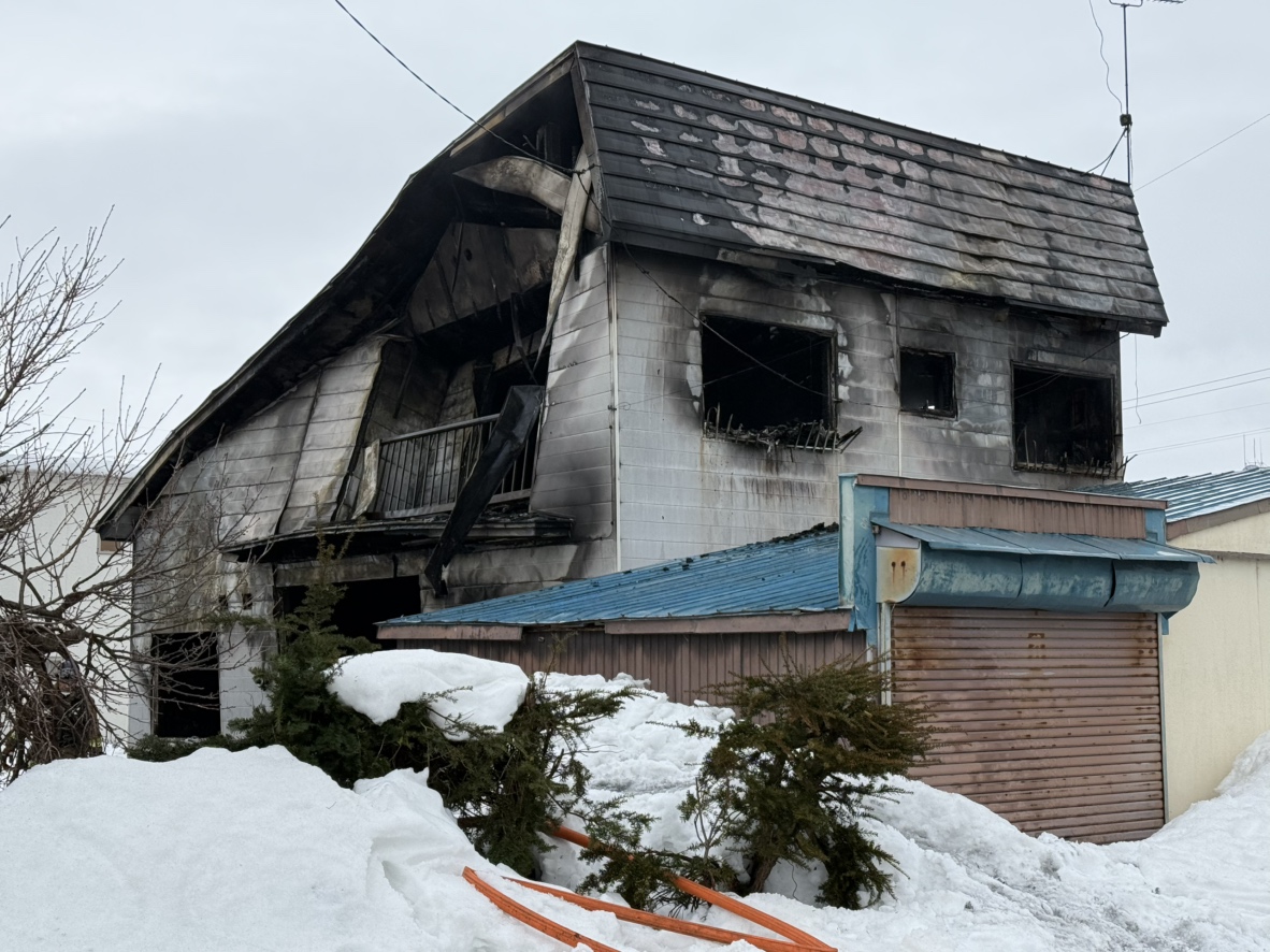 火事のあった現場(士別市大通西14丁目付近)