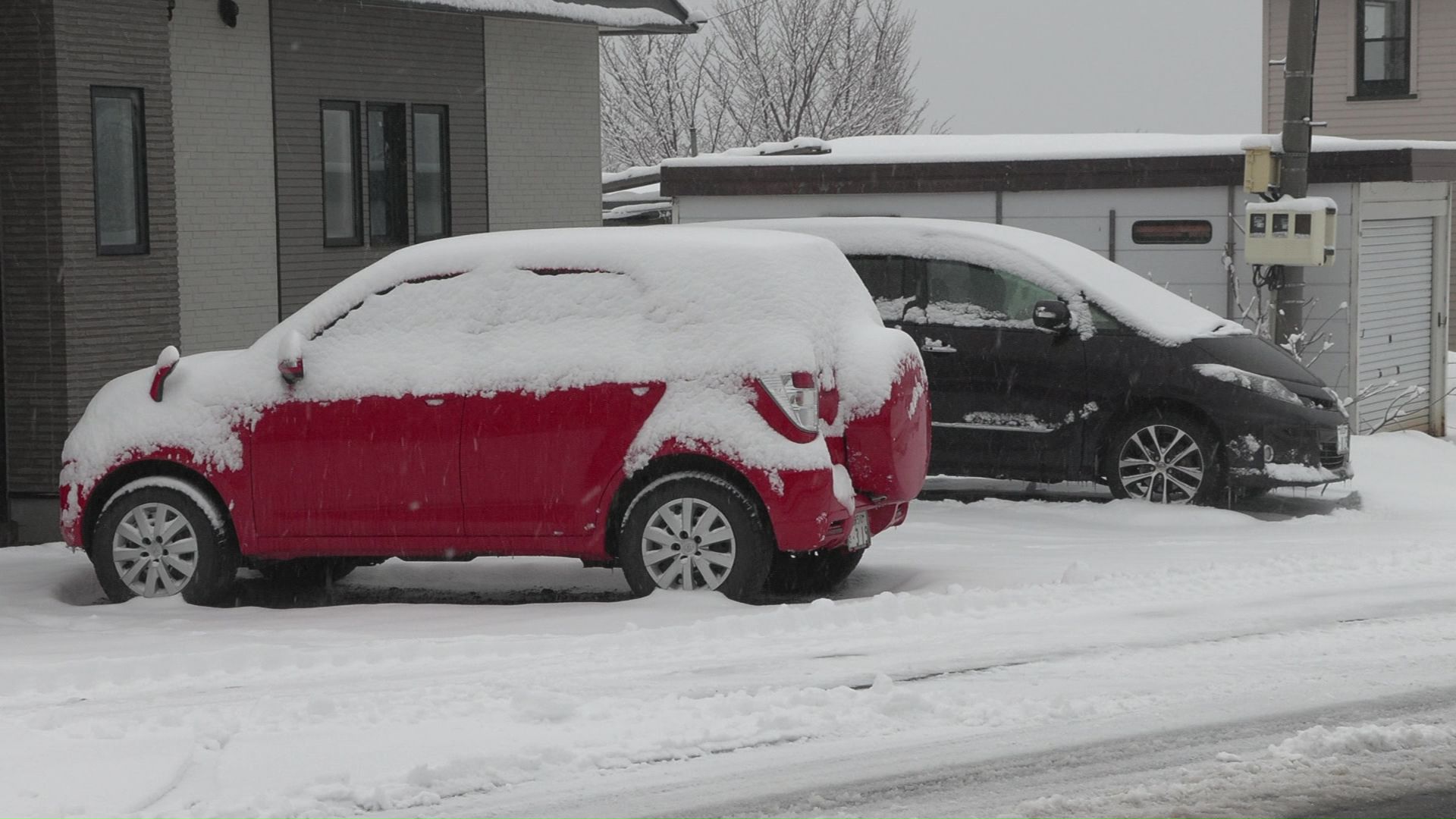 斜里町ウトロでの積雪の様子
