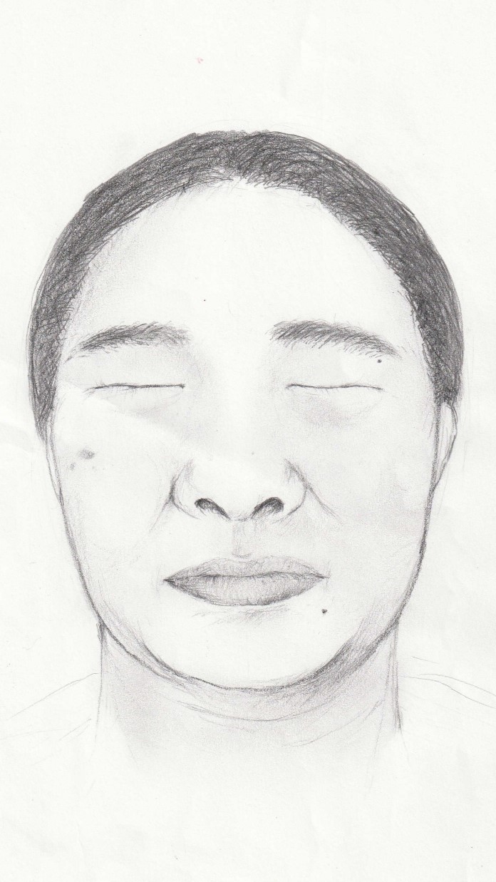 身元不明の遺体の似顔(提供 道警)