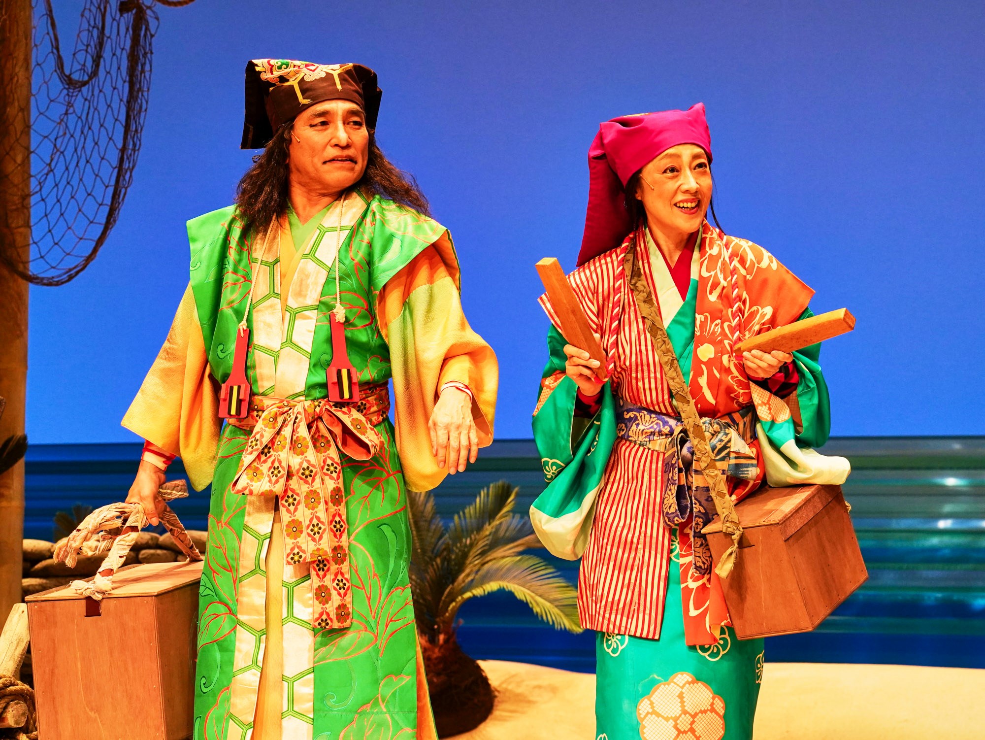 『蒙古が襲来』の1シーン 西田薫さん(右)と阿南健治さん(左)撮影 細野晋司