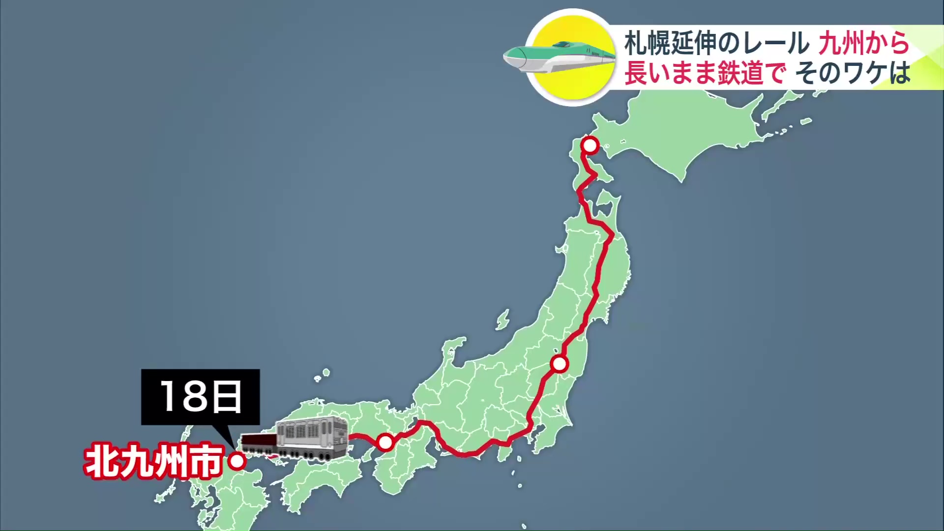 北海道新幹線のレールが北九州市から輸送