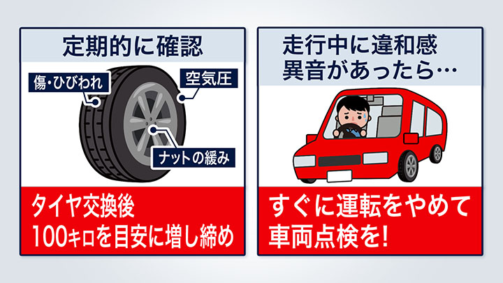 タイヤの異常を早めにキャッチ