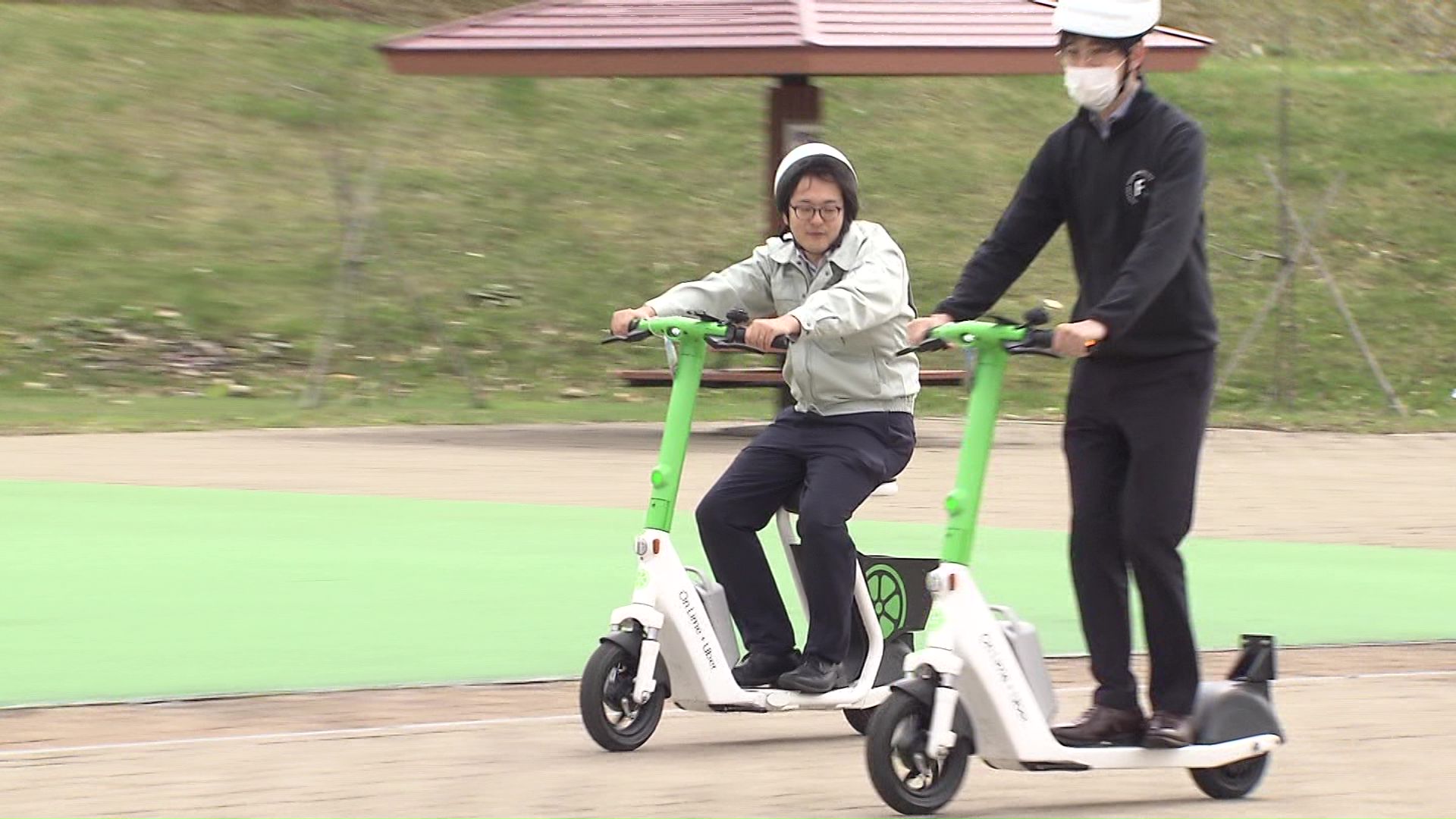 北広島市職員による「ライム」試乗