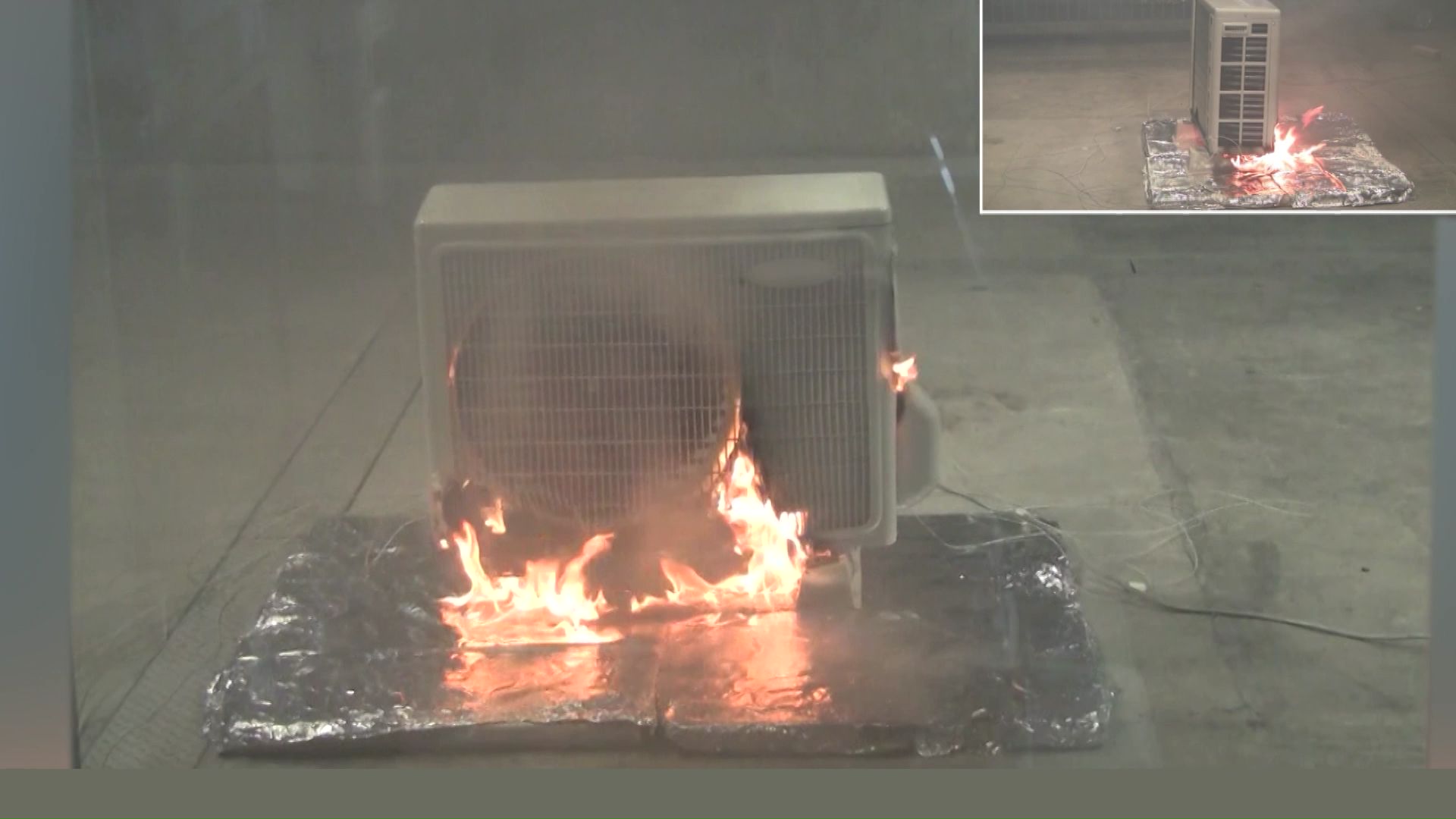 室外機から発火(提供:NITE(製品評価技術基盤機構))