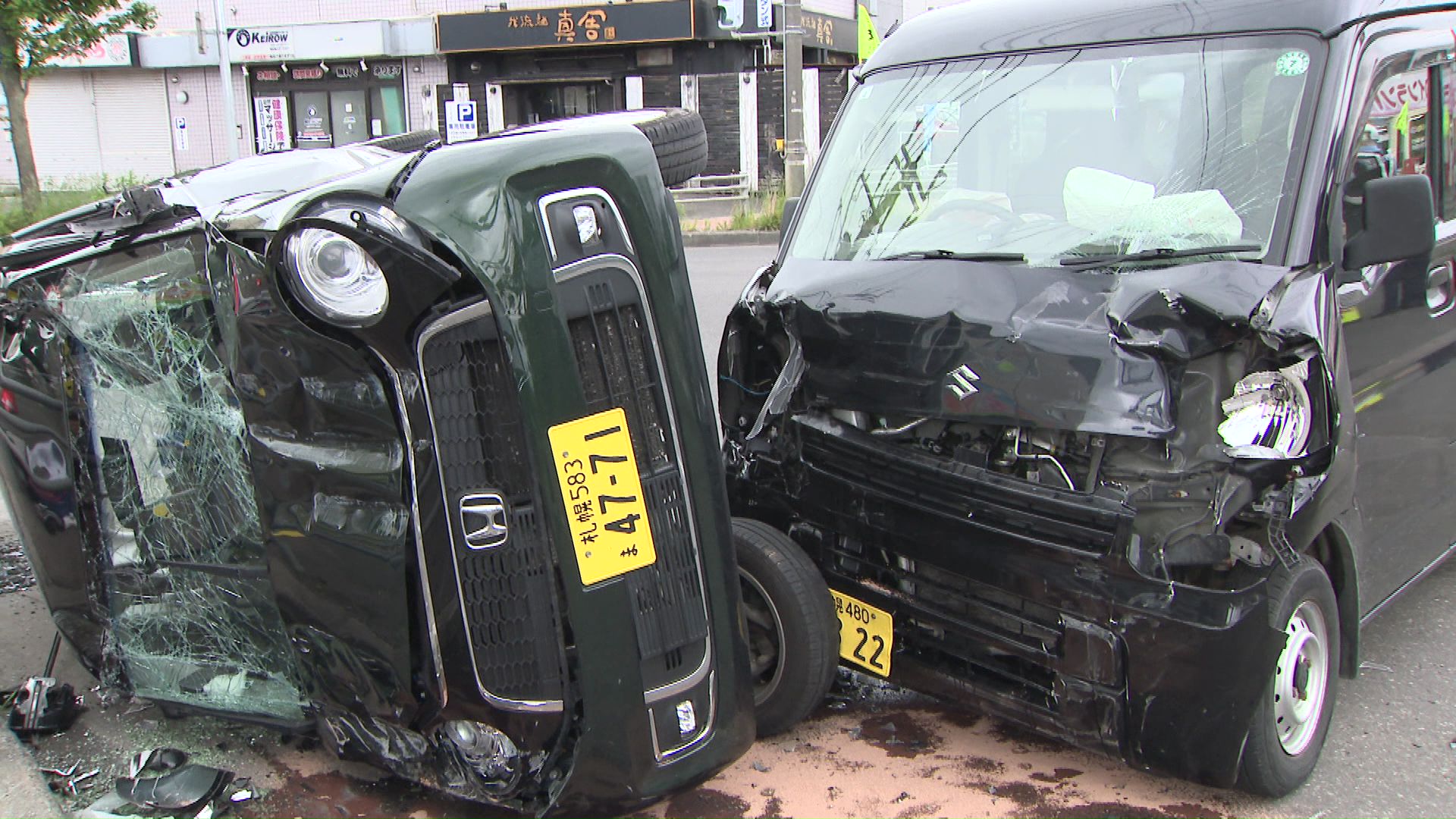 北広島市中央5丁目付近の道道でも衝突事故(午前8時20分ごろ)