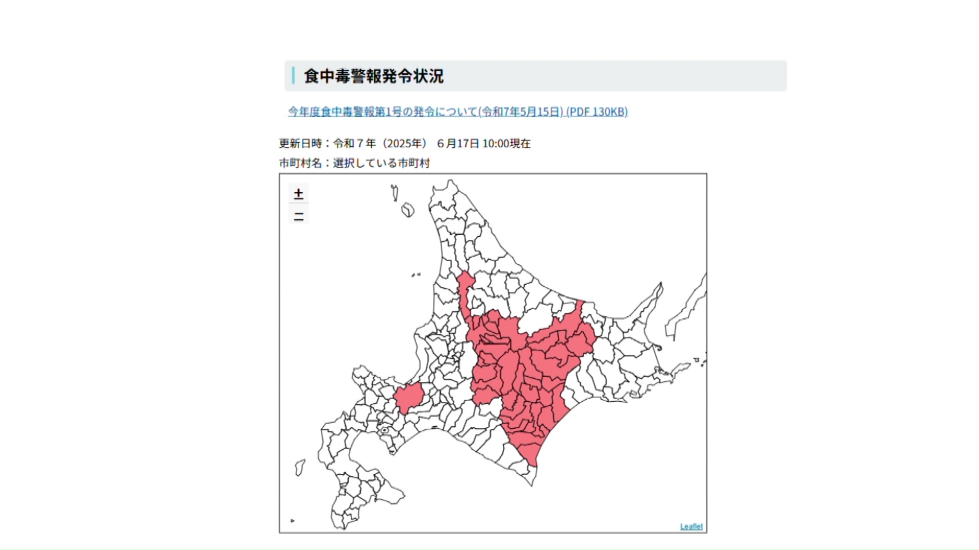 食中毒警報発令状況
