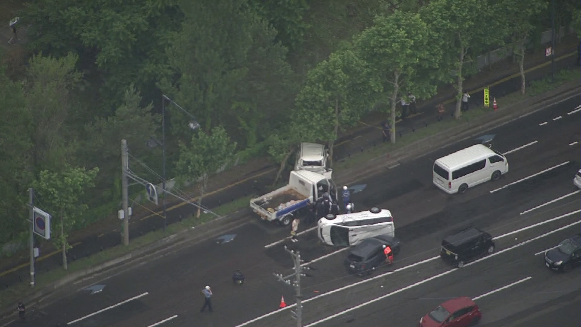 札幌市豊平区の国道36号線で事故