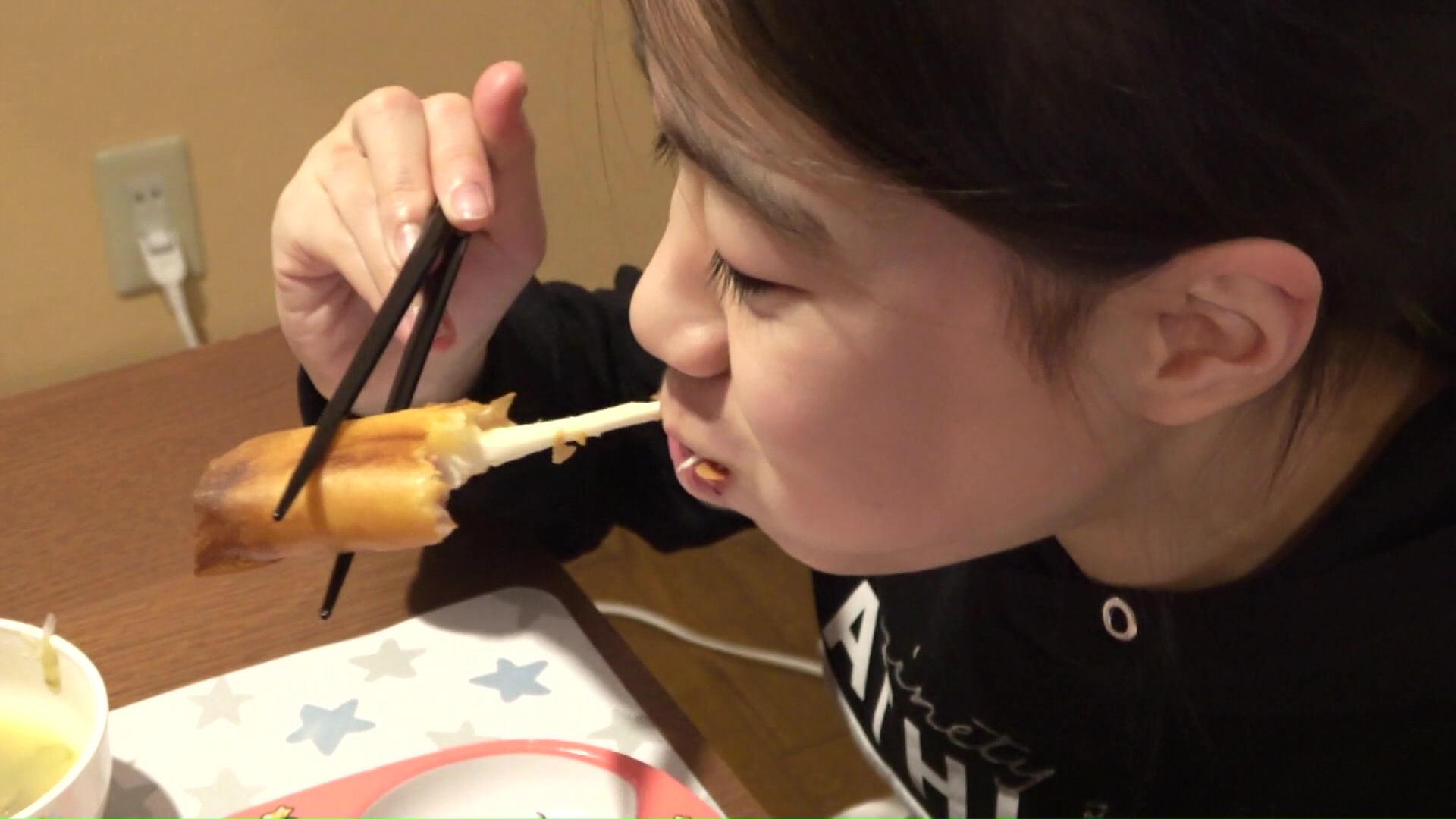 チーズがのびた！