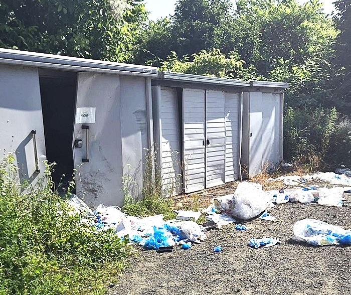 生ごみが荒らされた現場(撮影:視聴者)