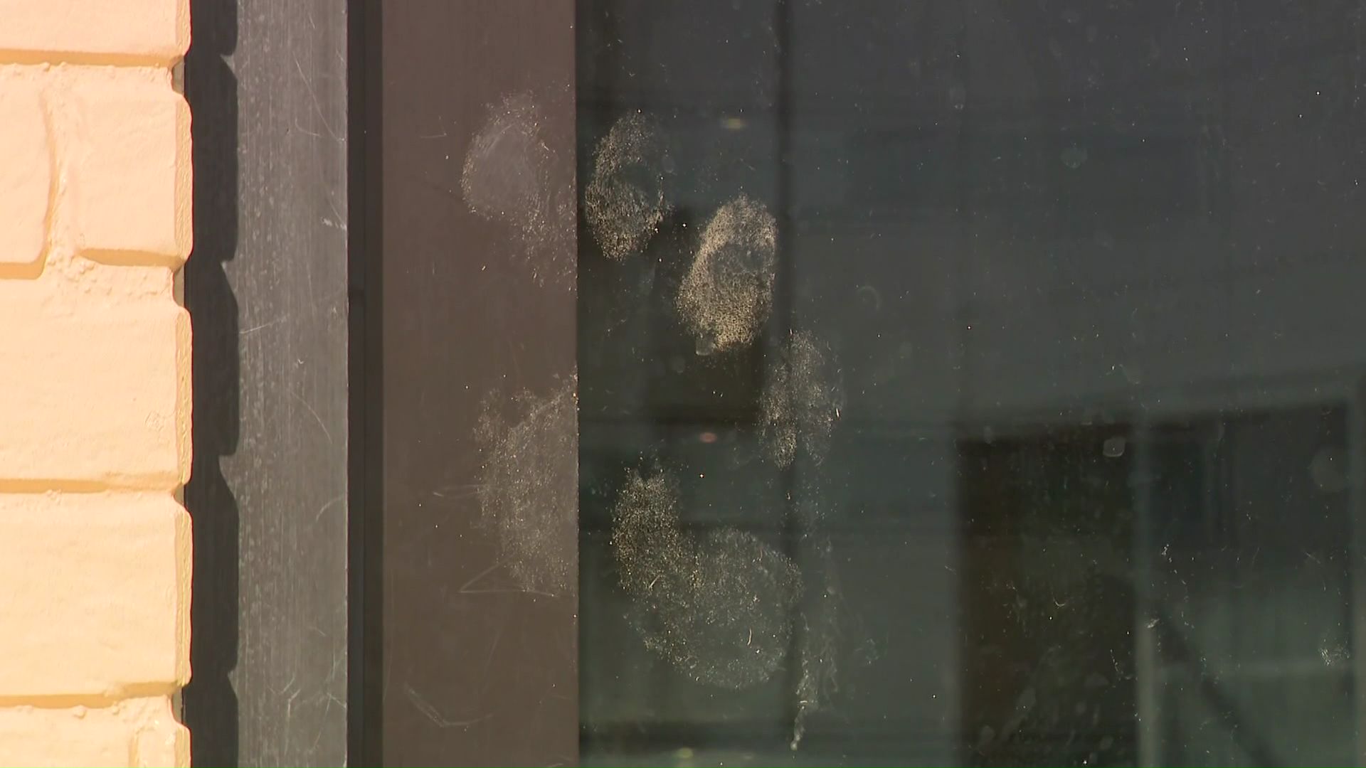 住宅に侵入しようとしたか…ガラス戸に足跡が…