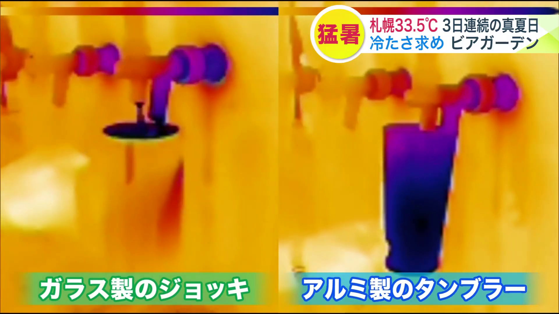 アルミ製のタンブラーは冷たさが素早く伝わる