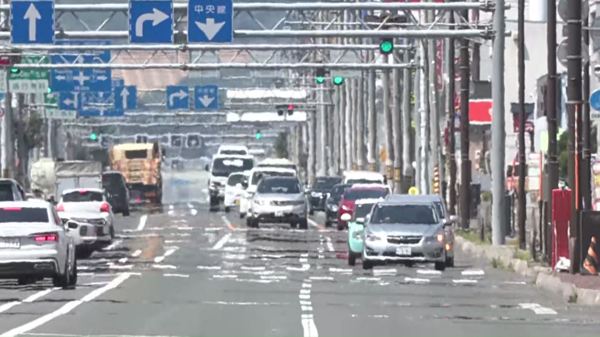 陽炎揺れる北見の市街地