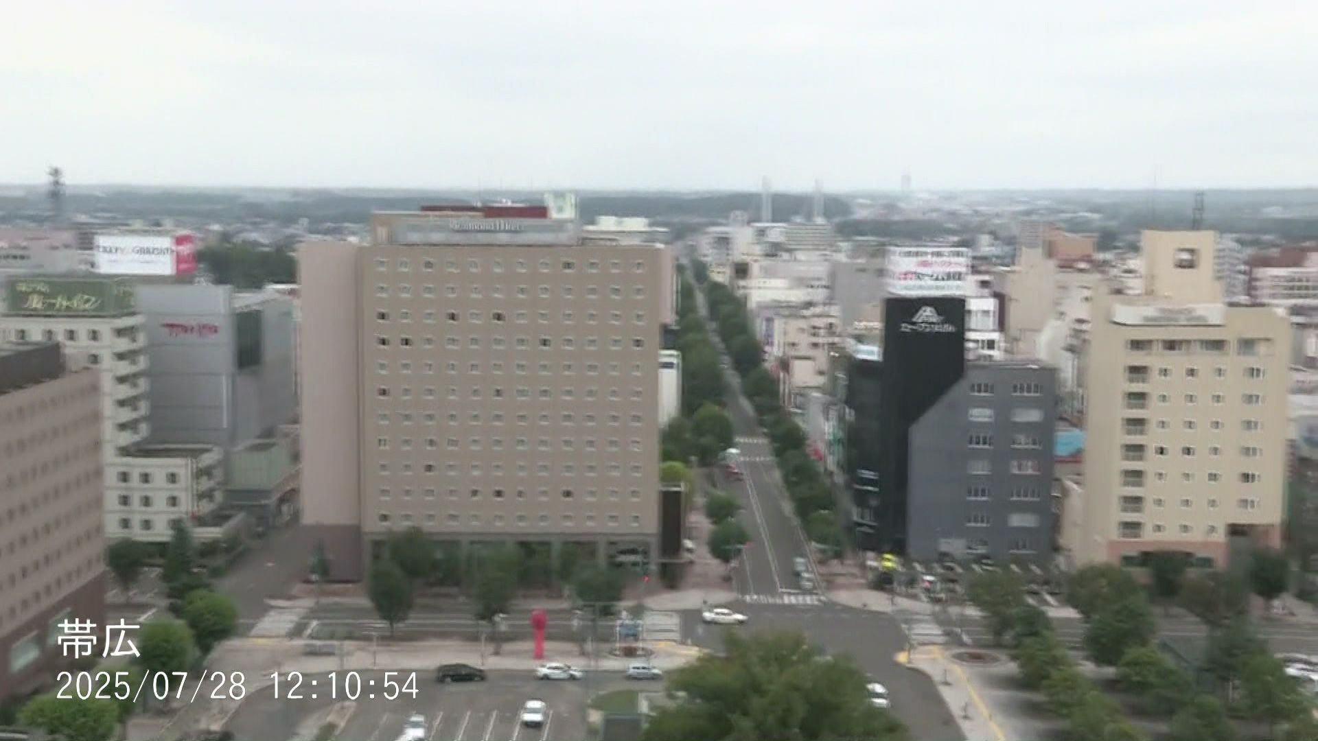 正午過ぎの帯広市の様子