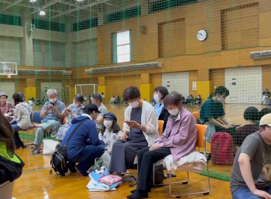 釧路公立大の避難所(撮影:視聴者)