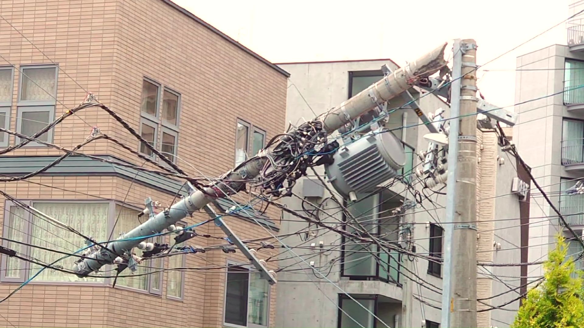 札幌市では突然電柱が折れる事故