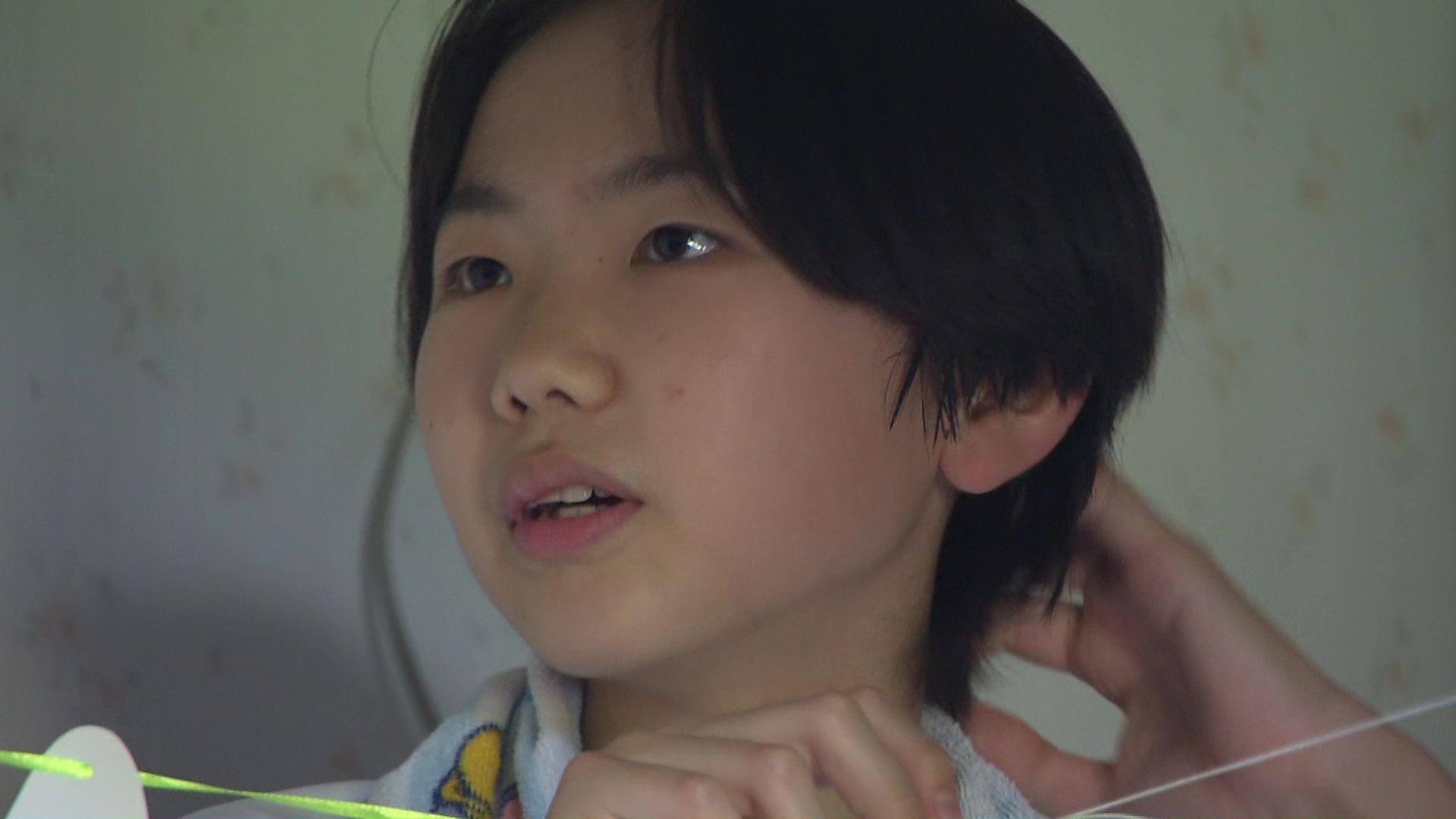 三笠市の中学1年生、大政陽太さん