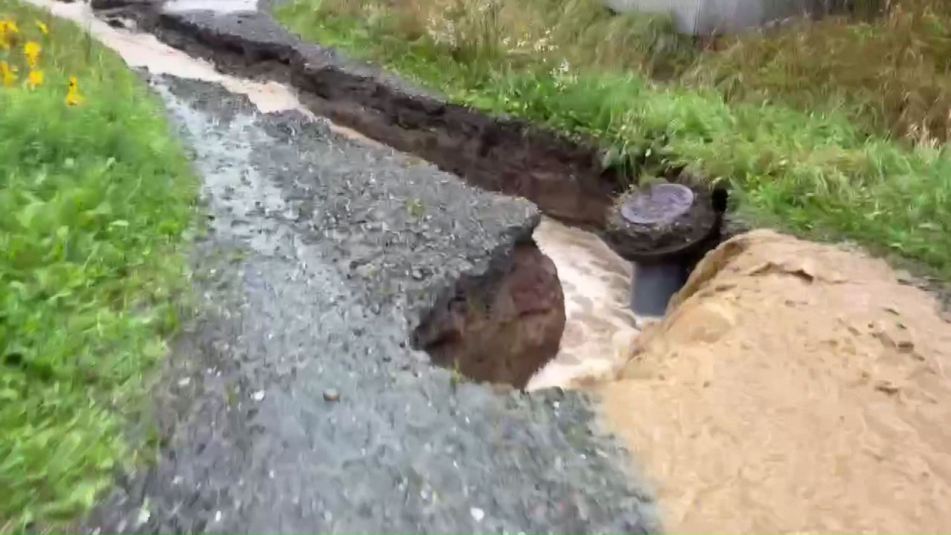 削られた道路