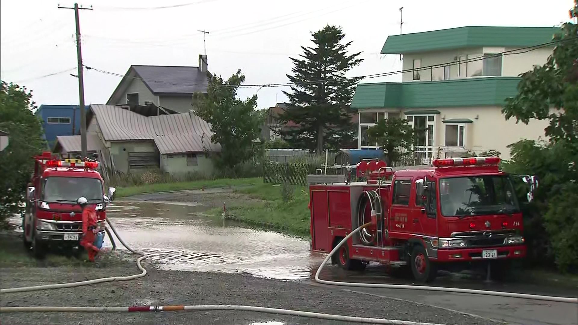 大雨から一夜明け排水作業が進む豊富町
