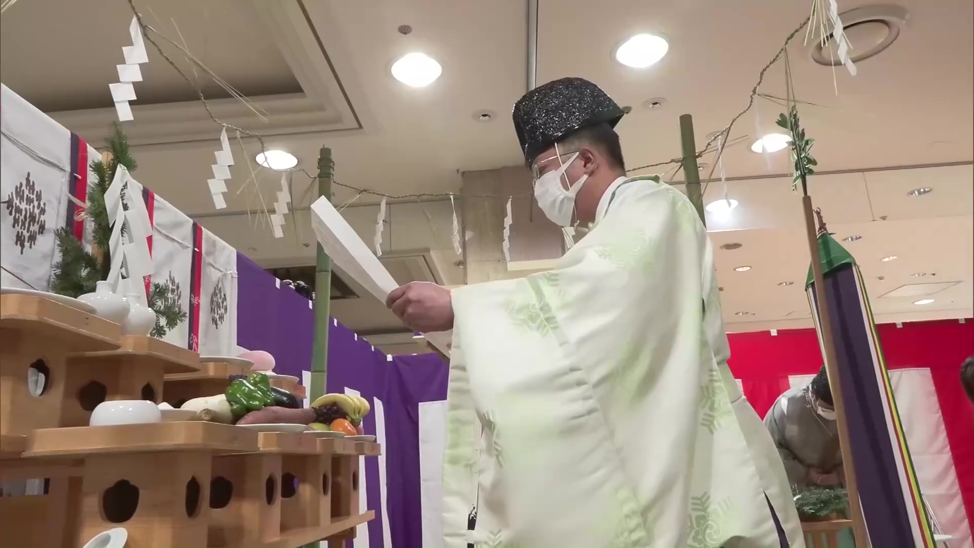 解体工事を前に行われた安全祈願祭