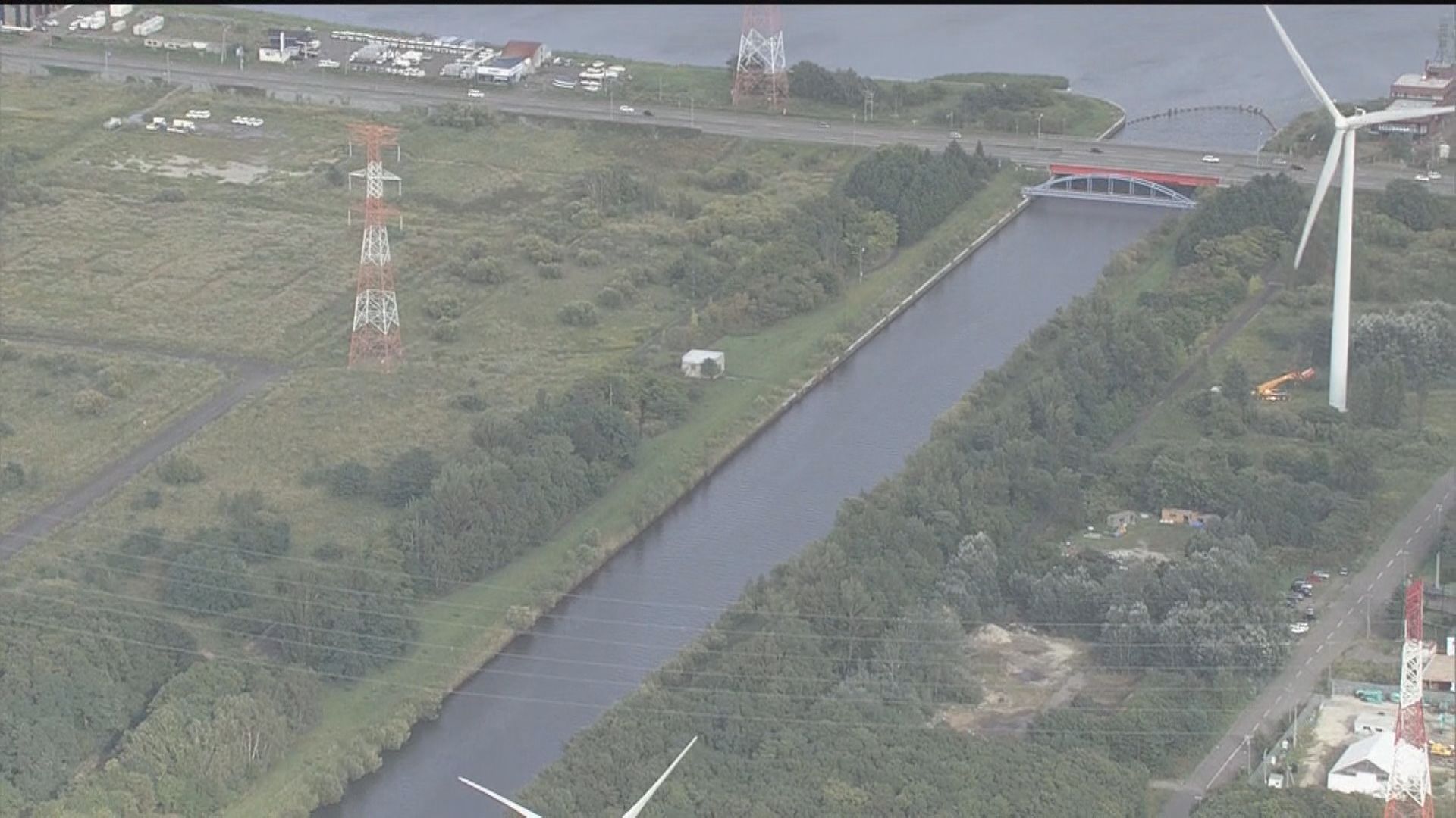 遺体が発見された石狩川放水路(石狩市)